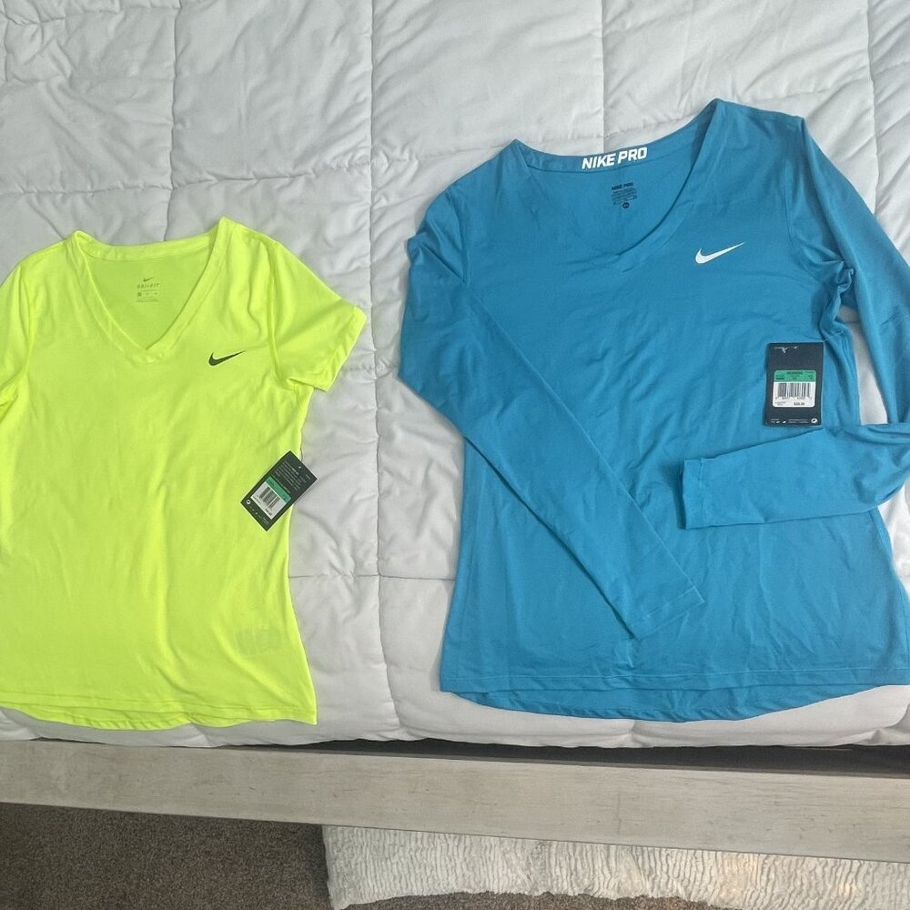 NEW Two Women's Nike Dri-Fit and NIKE PRO Workout Tops - Shirts